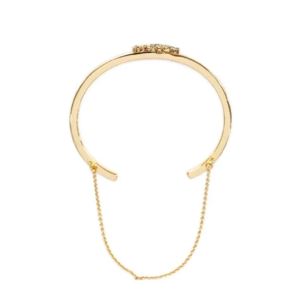 Coach Gold Tone Horse-and-Carriage Bangle Bracelet